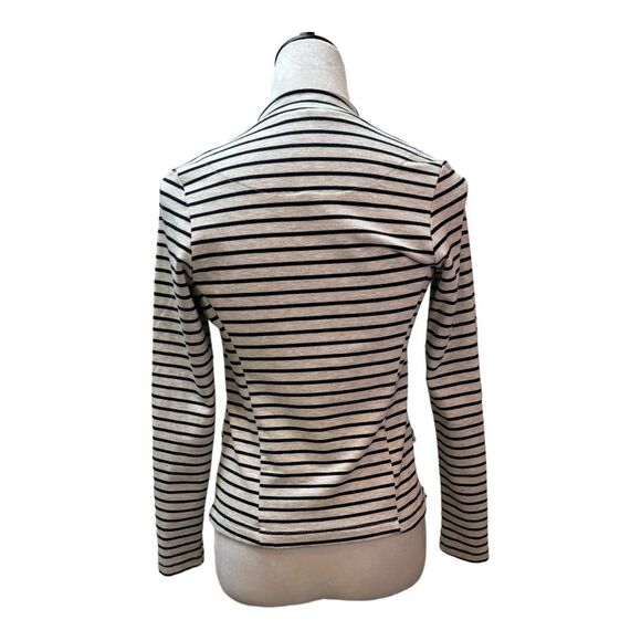 Striped Knit Blazer Jacket Career Office Casual Everyday Chic - Picture 4 of 8